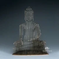 Disappearing Sliced Metal Buddha Sculpture