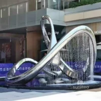 Large Metal Water Feature Abstract Sculpture