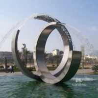 Modern Art Metal Water Fountain For Garden