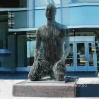 Modern Sliced Figure Metal Sculpture