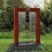 Outdoor Rectangle Corten Steel Water Feature Fountain