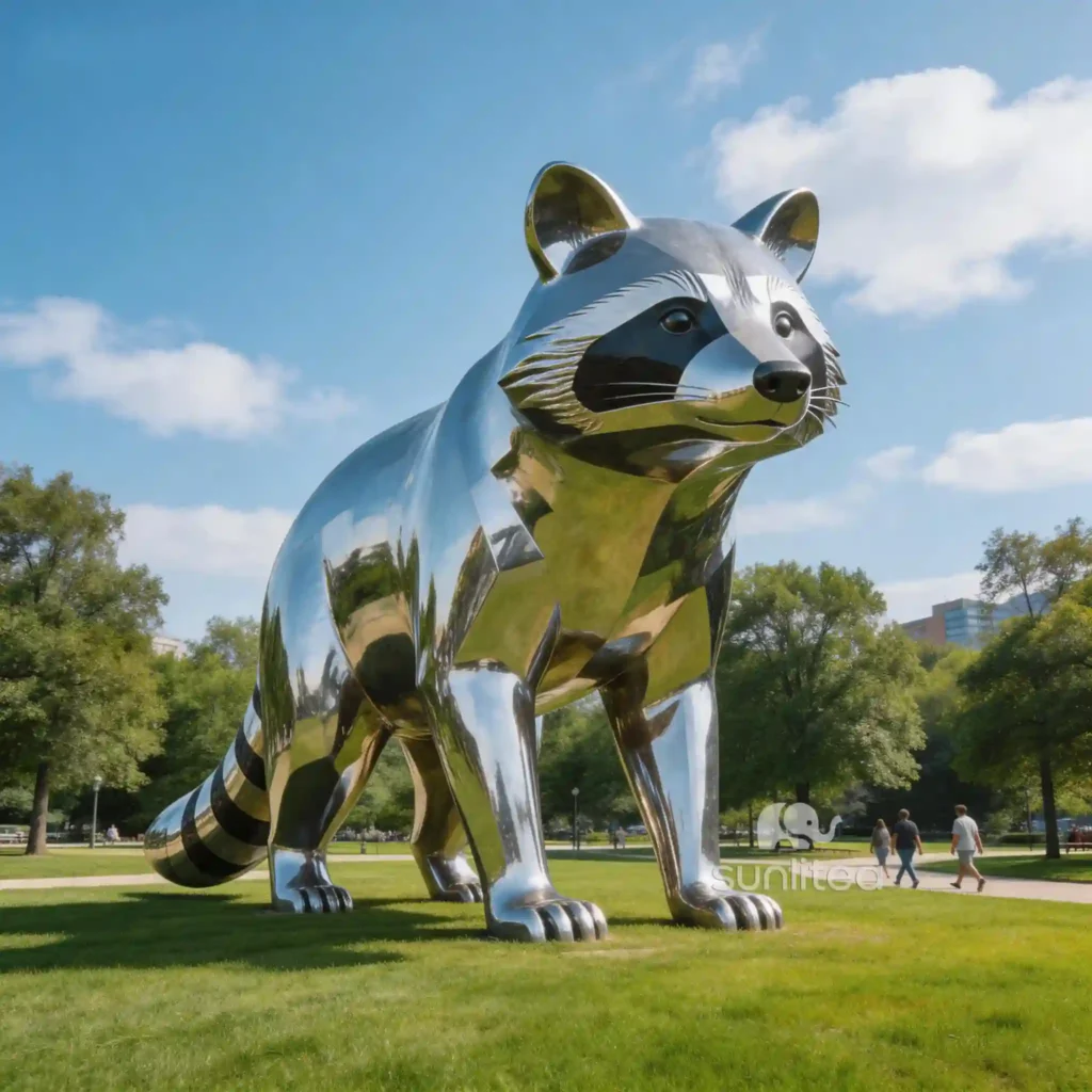 Raccoon Lawn Ornament Sculpture