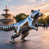 Running Fat Raccoon Sculpture