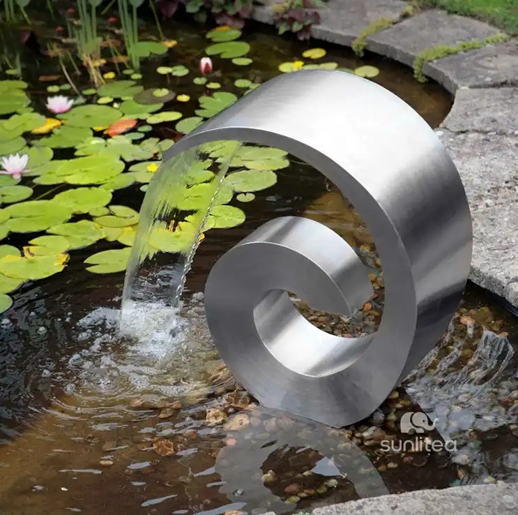 Stainless Steel Curve Cascading Water Feature Fountain