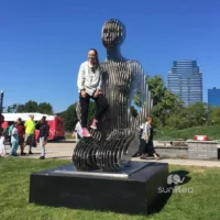Stainless Steel Disappear Figure Sculpture