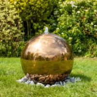 Stainless Steel Gold Sphere Water Feature