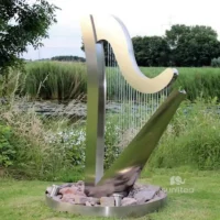 Stainless Steel Harp Water Fountain