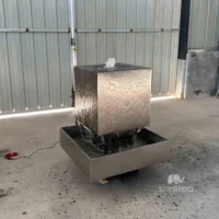 Stainless Steel Rectangular Cube Water Fountain