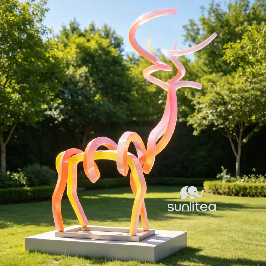 Abstract Line Deer Statue