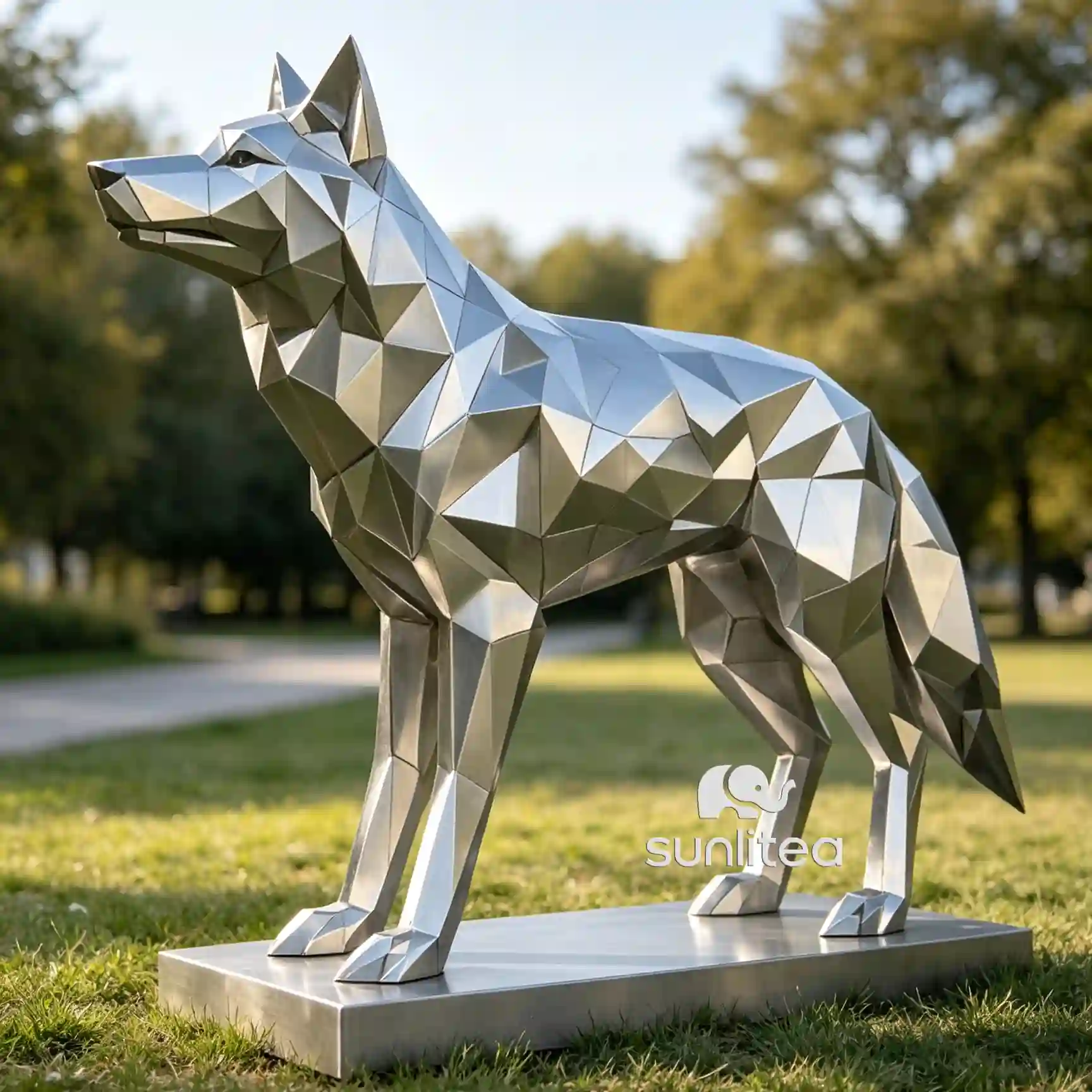 Aluminum Wolf Statue