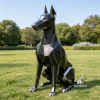Black Doberman Statue