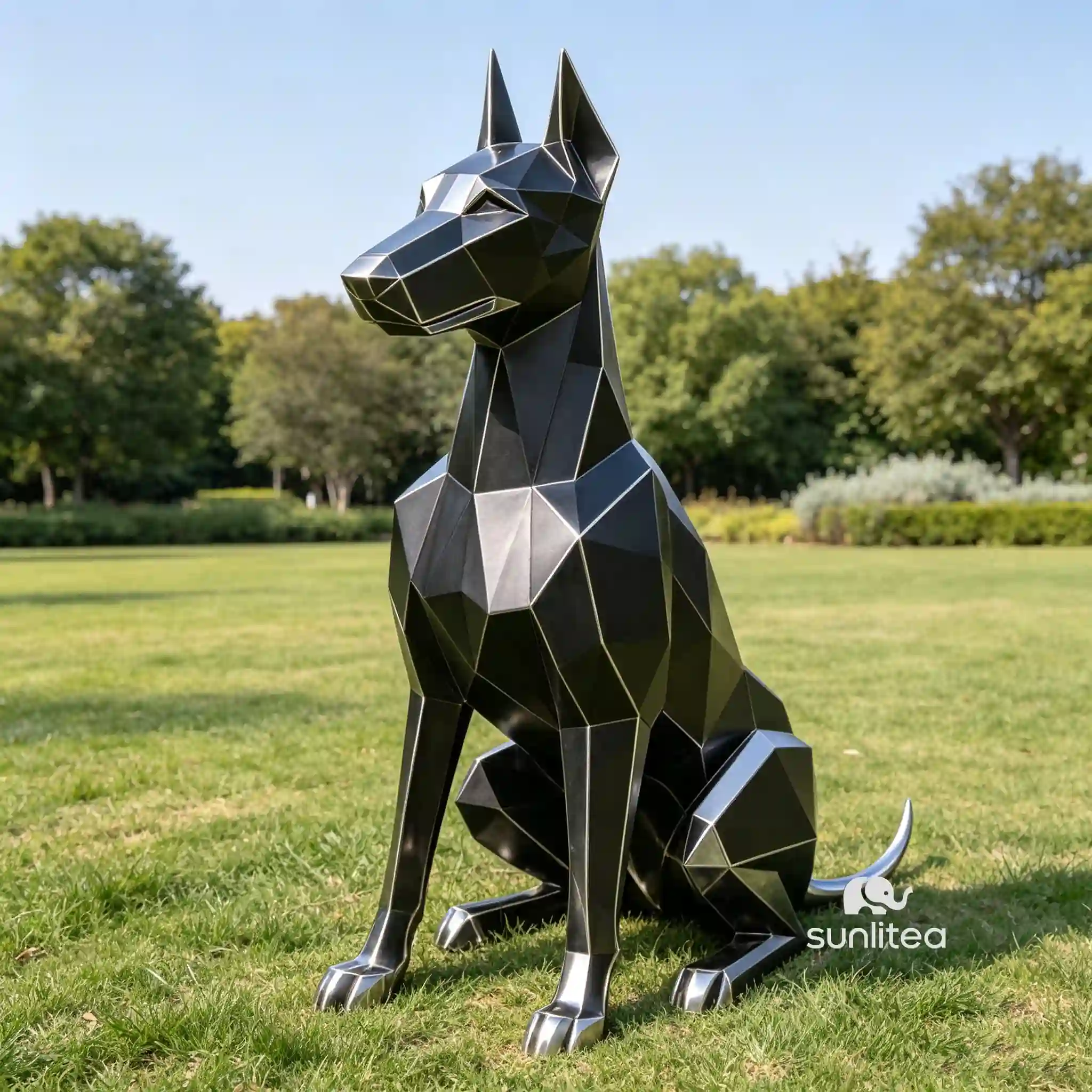 Black Doberman Statue