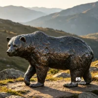 Brass Bear Statue
