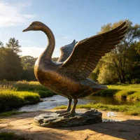 Brass Goose Statue