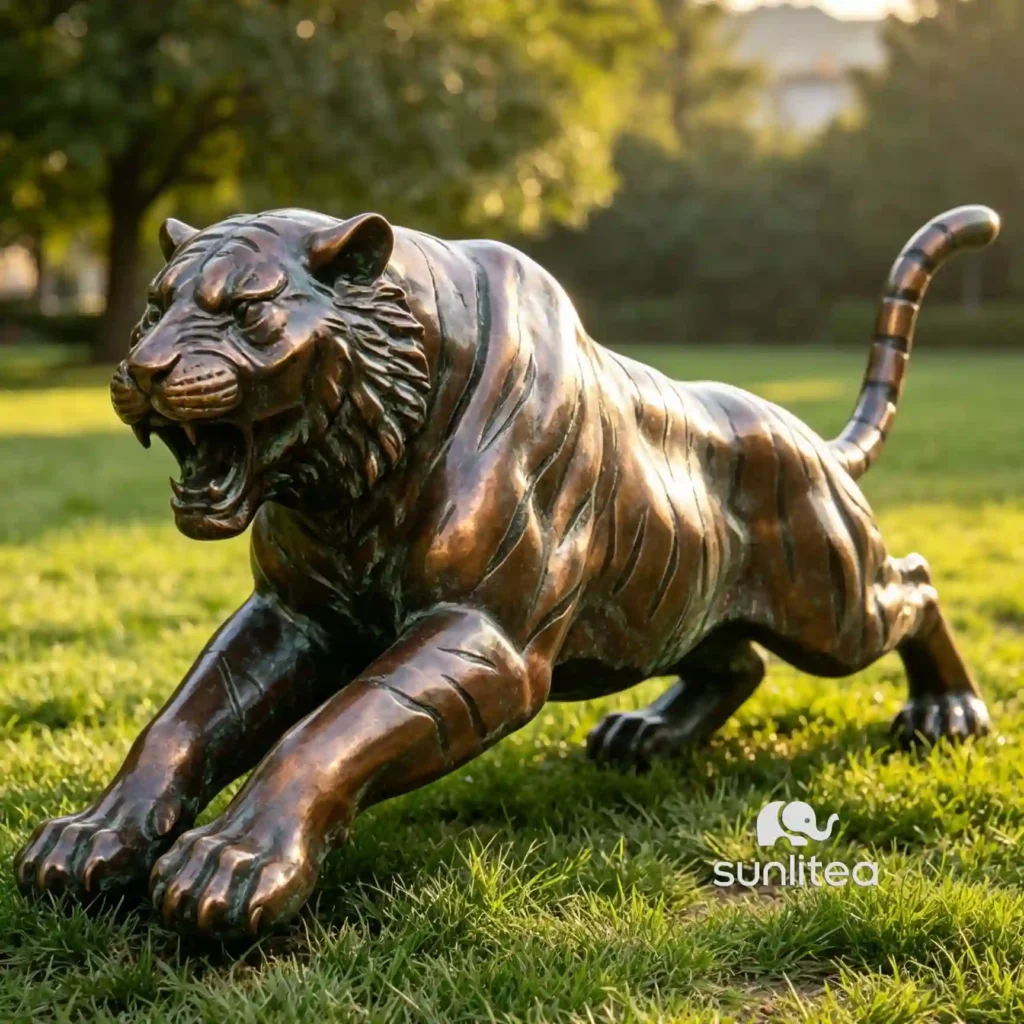 Brass Tiger Sculpture