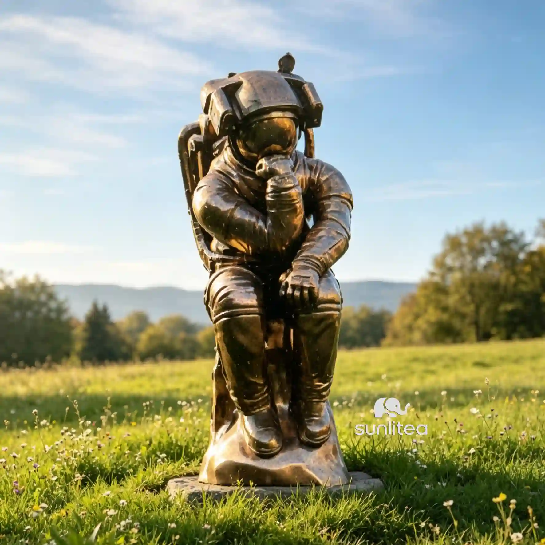 Bronze Astronaut Statue