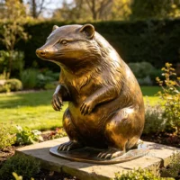 Bronze Badger Sculpture