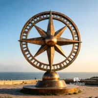 Bronze Compass Sculpture