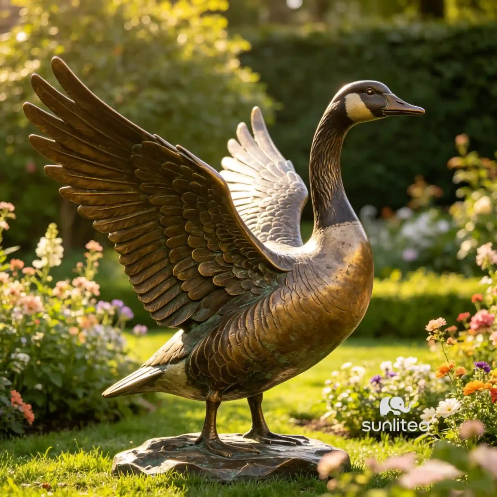 Bronze Goose Statue