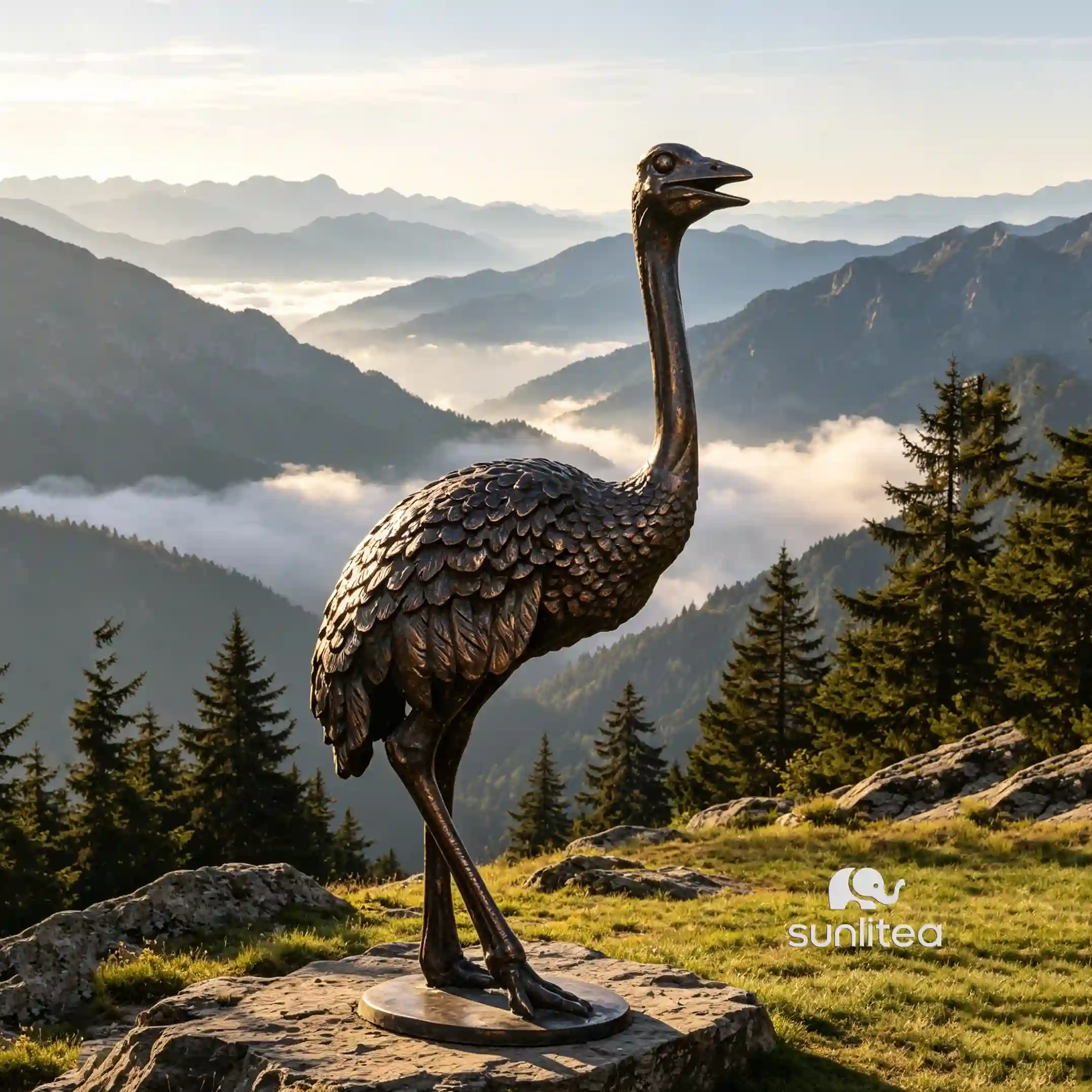 Bronze Ostrich Sculpture