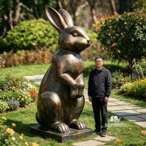 Bronze Rabbit Sculpture