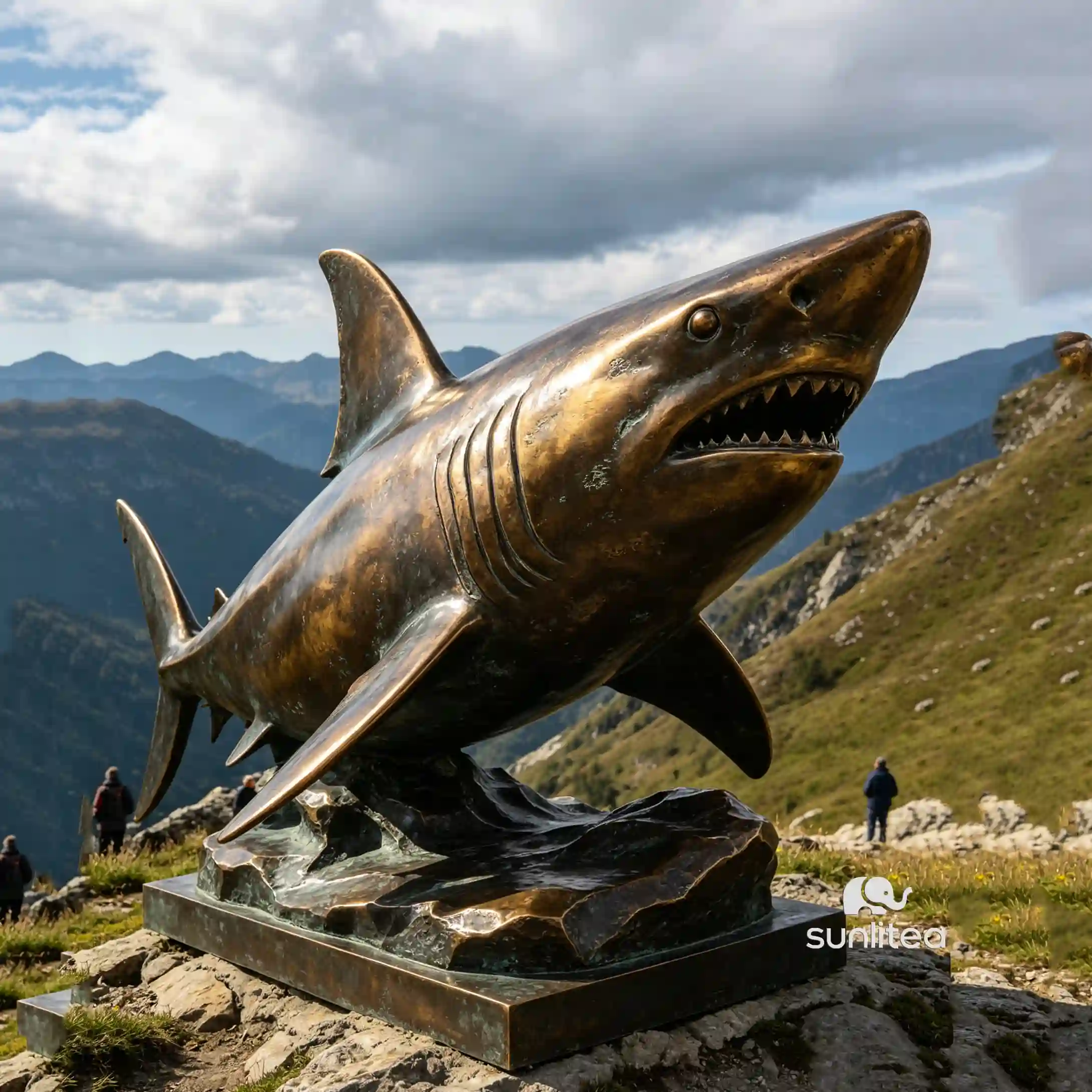 Bronze Shark Sculpture