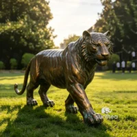 Bronze Tiger Lawn Statue