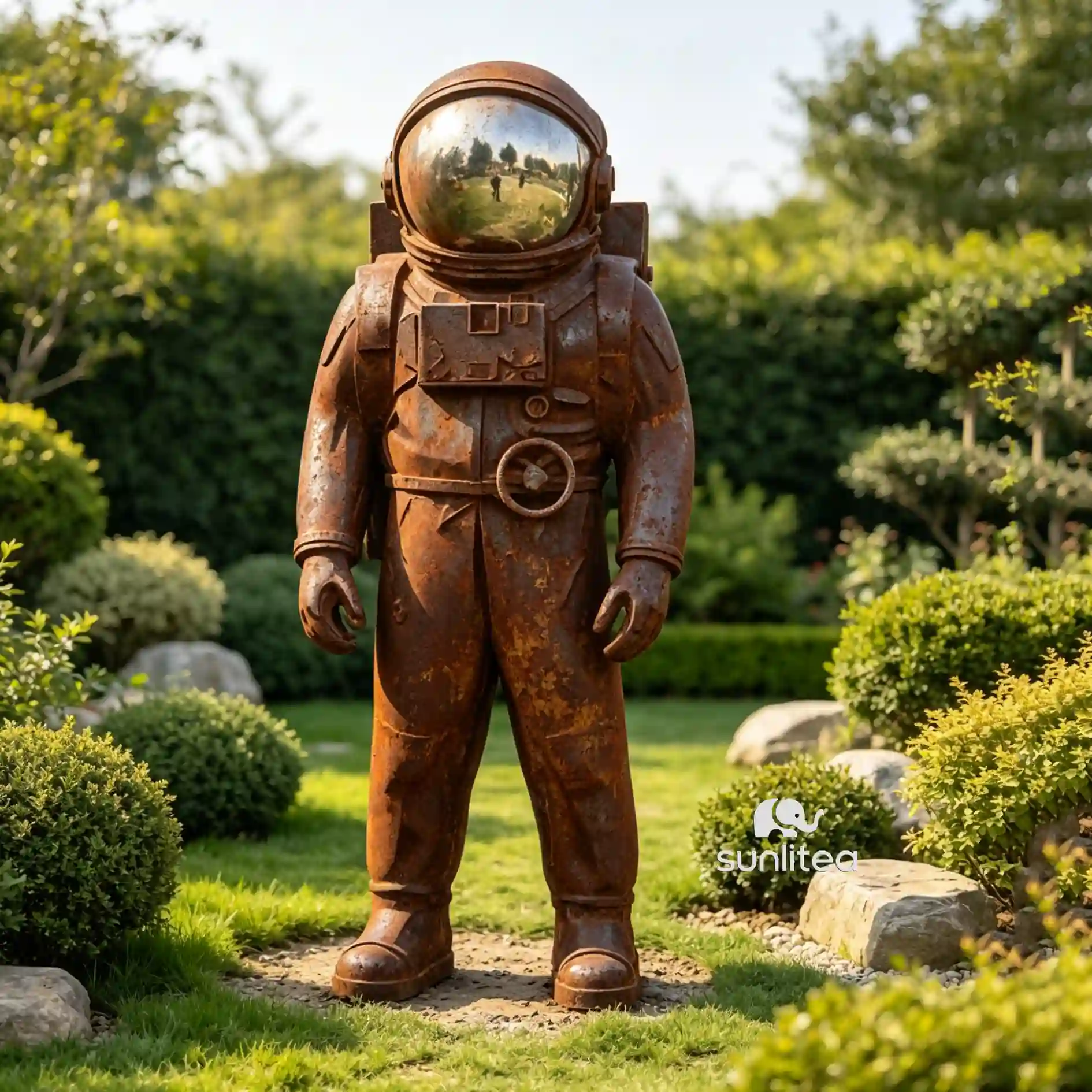 Cortan Steel Astronaut Sculpture