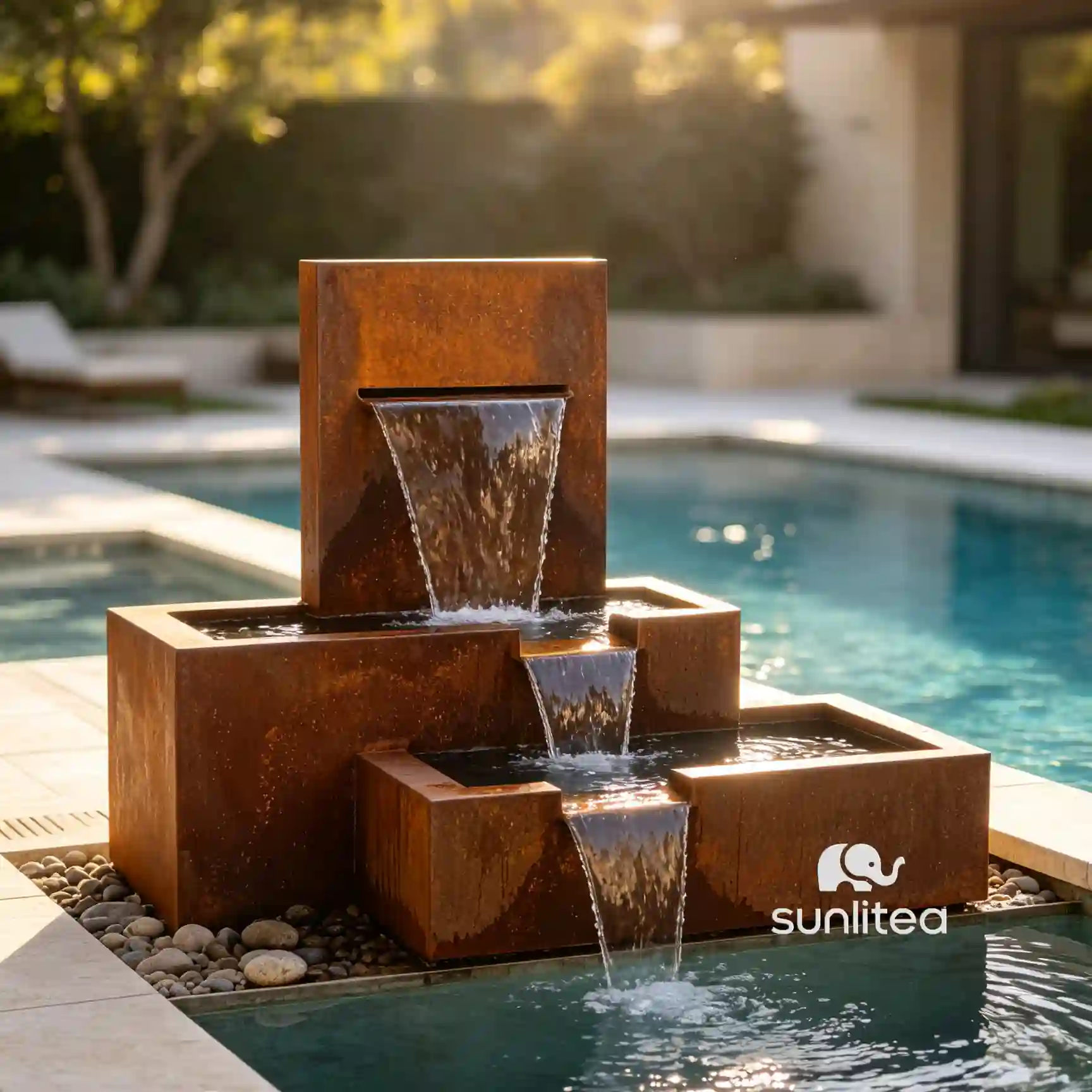 Corten Steel Cascade Water Feature