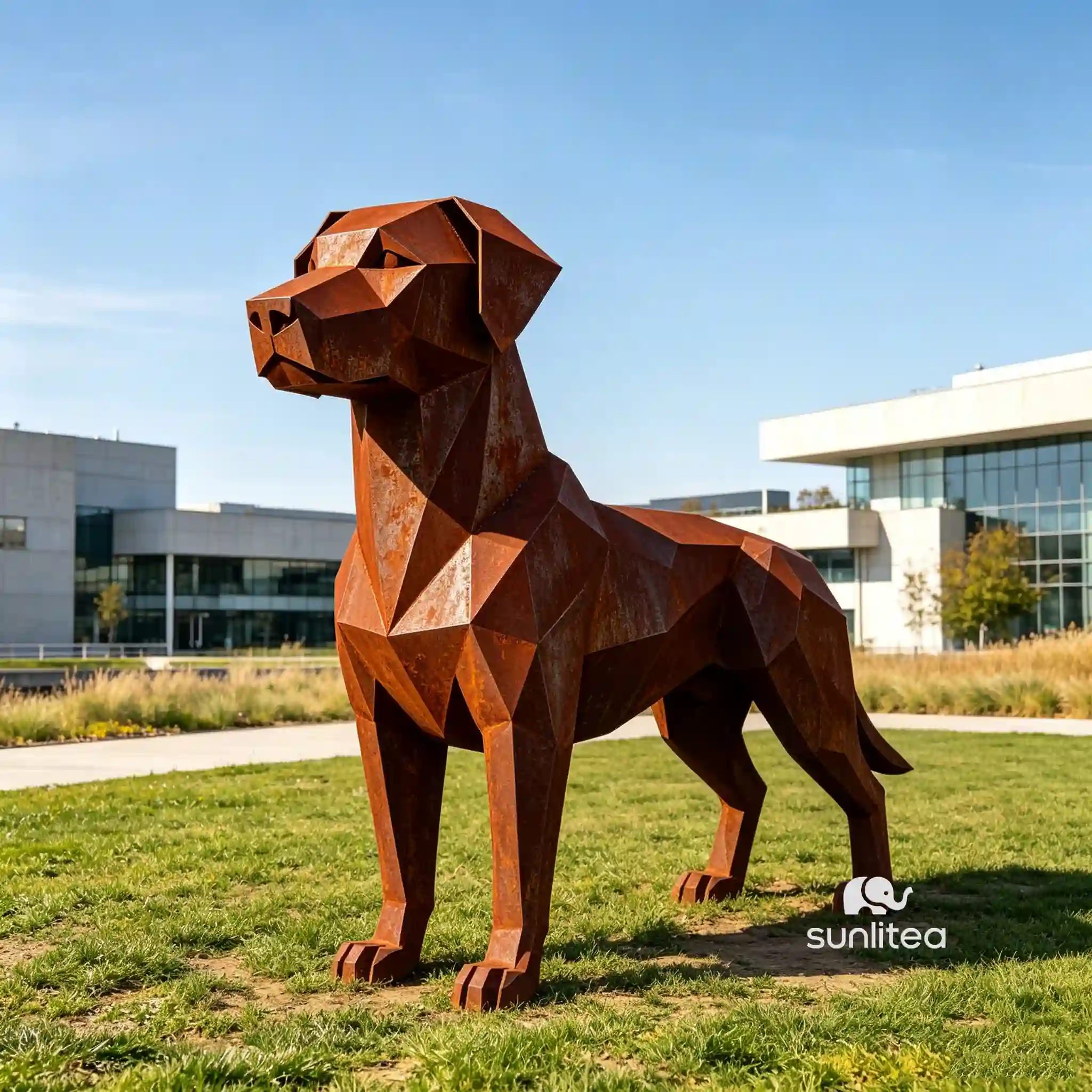 Corten Steel Dog Statue