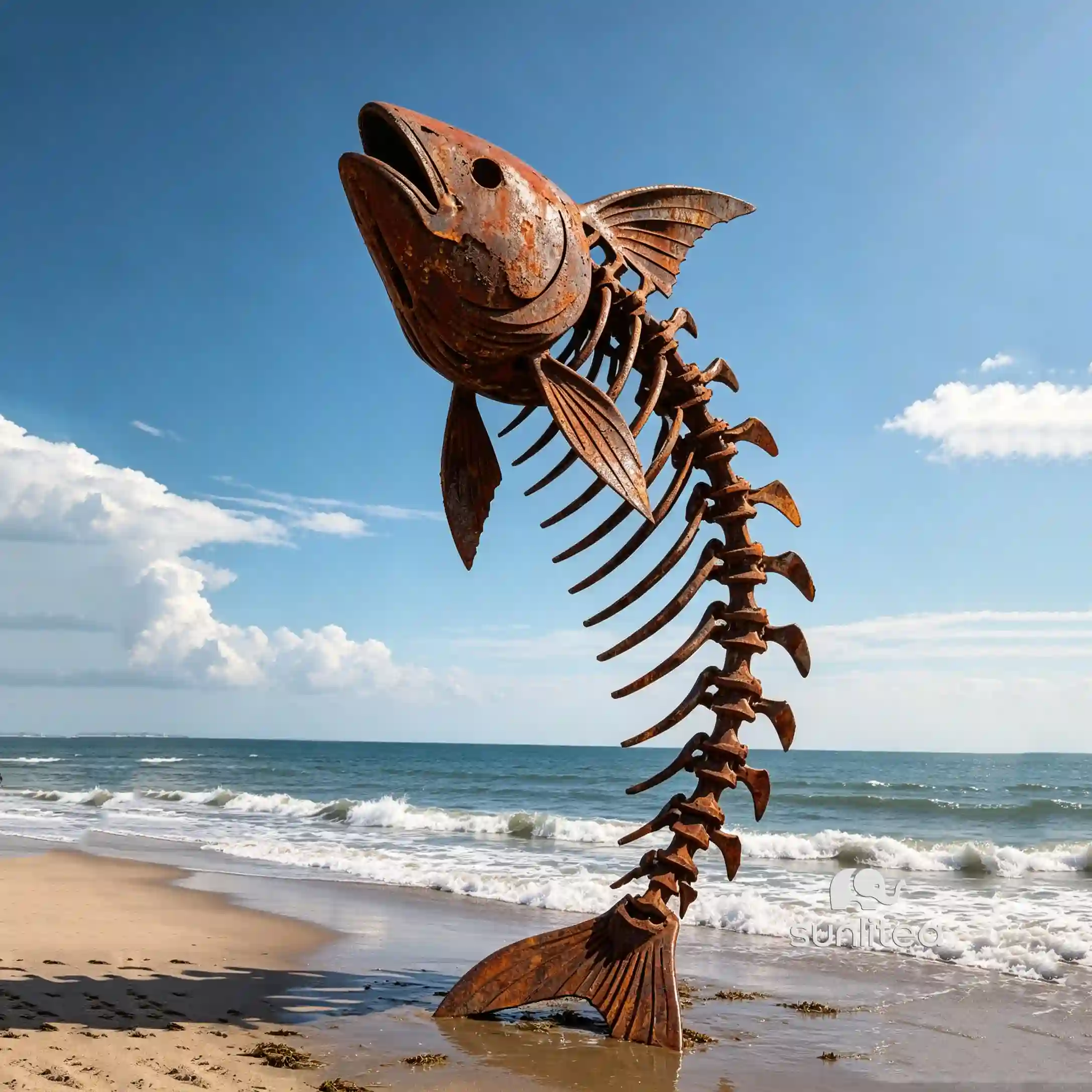 Corten Steel Fish Bone Sculpture