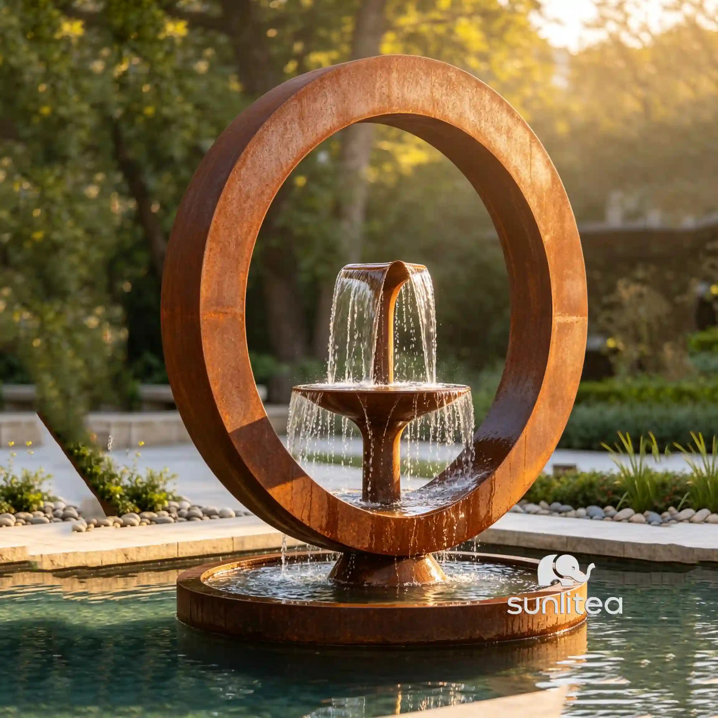 Corten Steel Garden Fountain