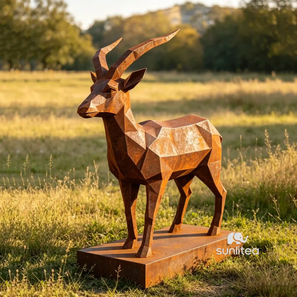Corten Steel Goat Statue