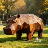 Corten Steel Hippo Statue