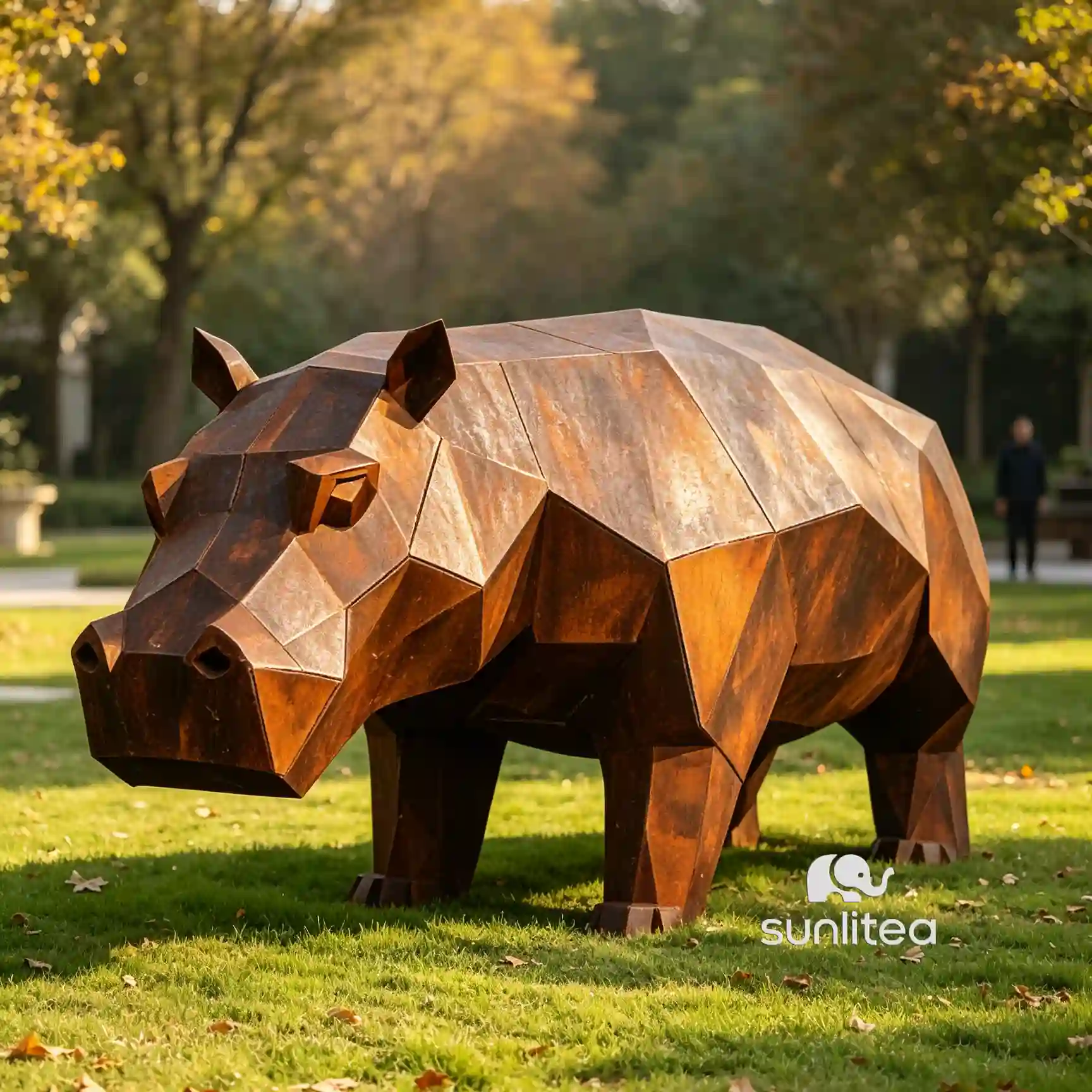 Corten Steel Hippo Statue