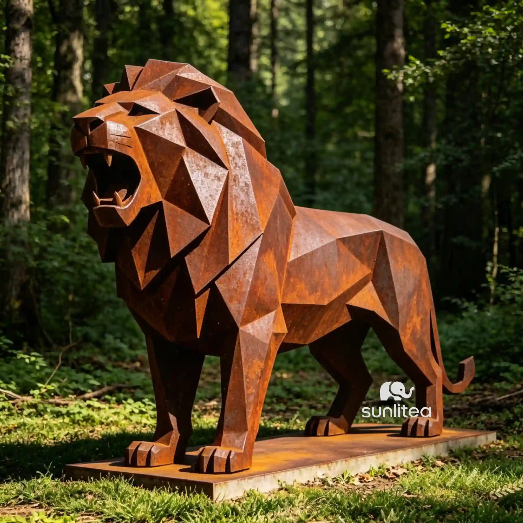 Corten Steel Lion Sculpture