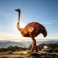 Corten Steel Ostrich Sculpture