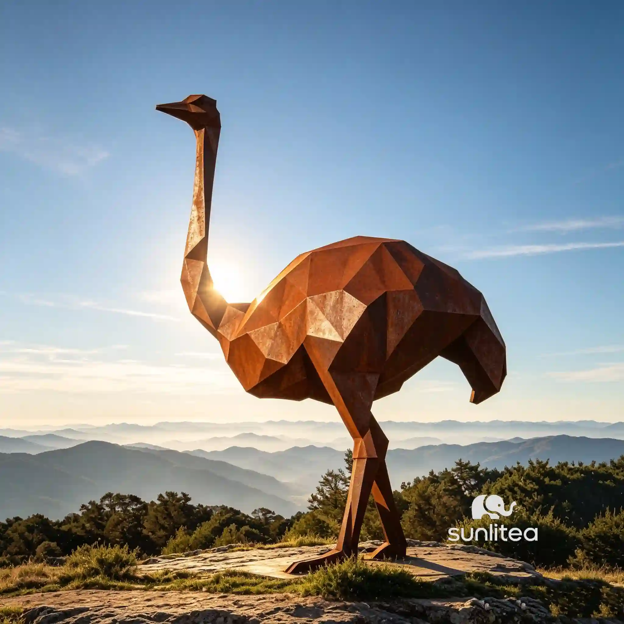 Corten Steel Ostrich Sculpture