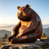 Corten Steel Panda Sculpture