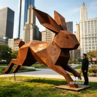 Corten Steel Rabbit Sculpture