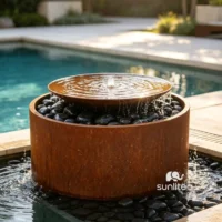 Corten Steel Round Water Feature