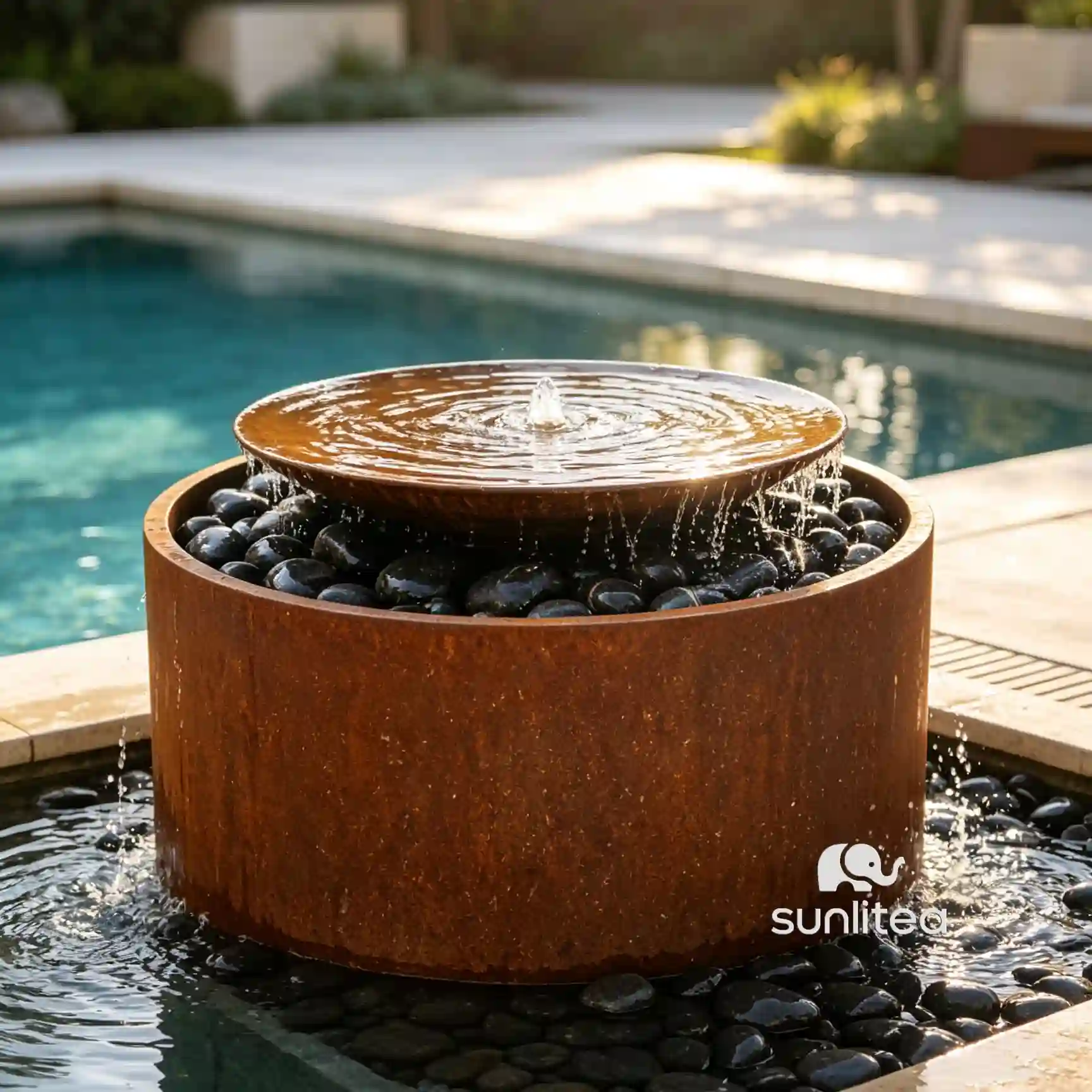 Corten Steel Round Water Feature