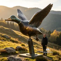 Flying Mallard Duck Statue