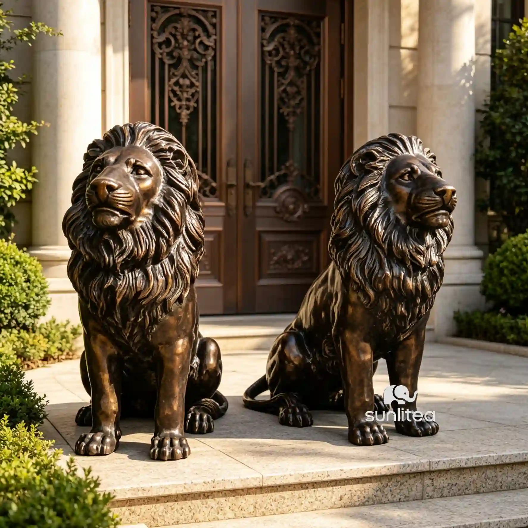 Front Porch Lion Statues
