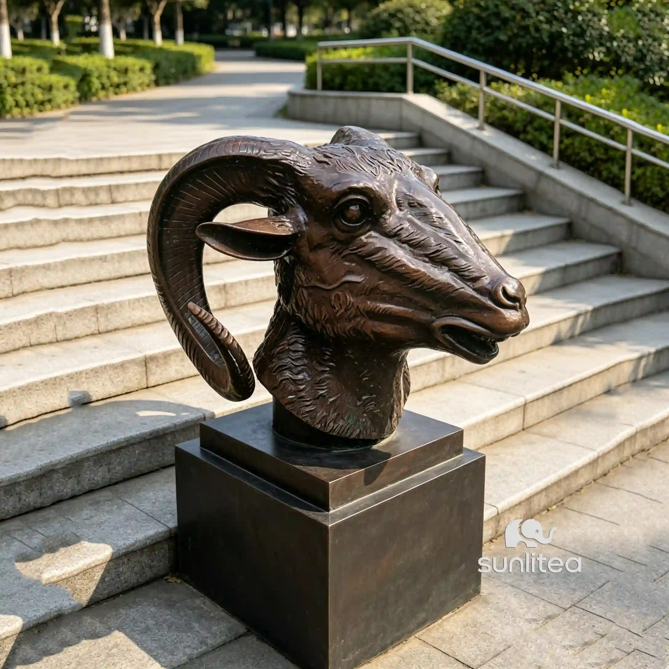 Goat Head Sculpture