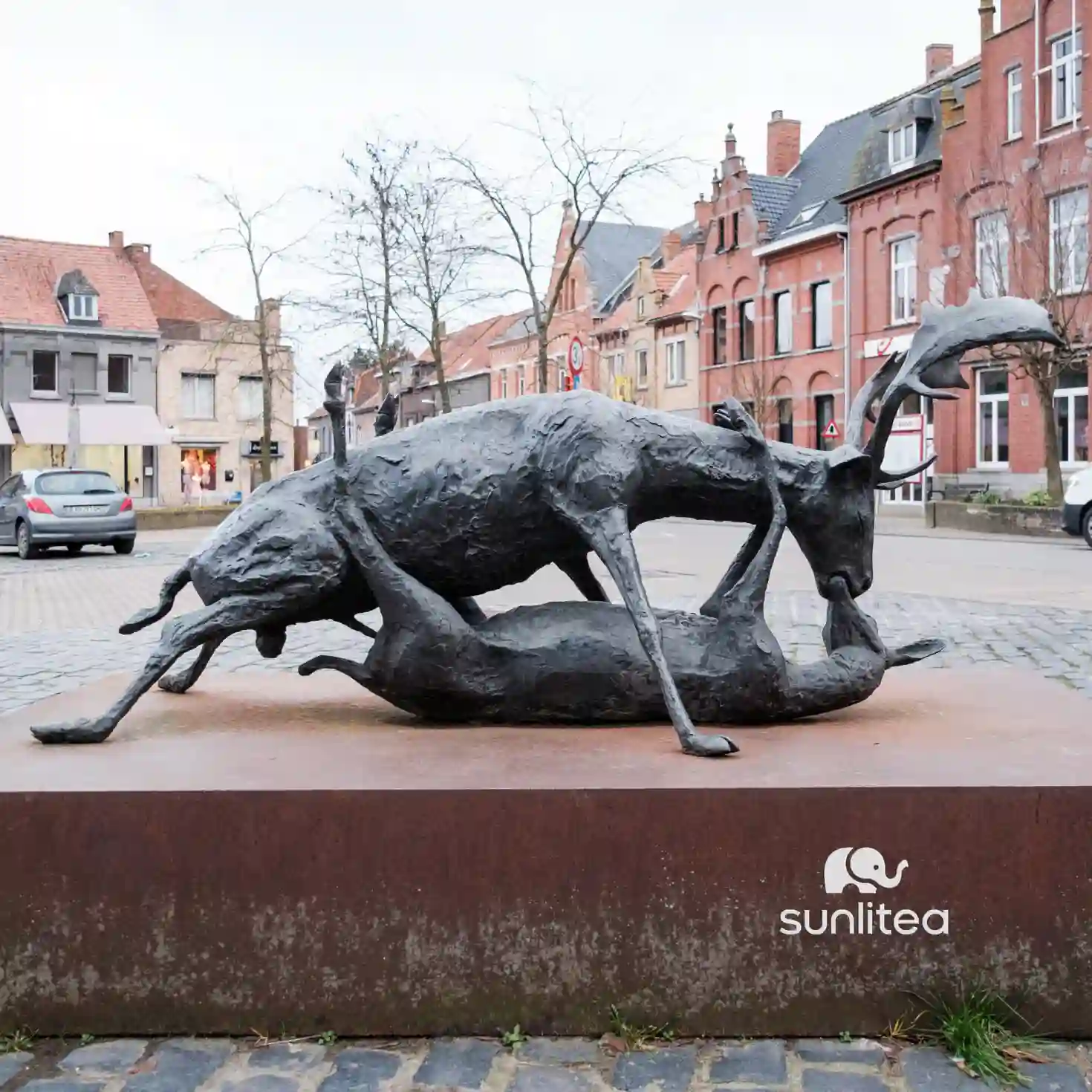 Goats Kissing Sculpture