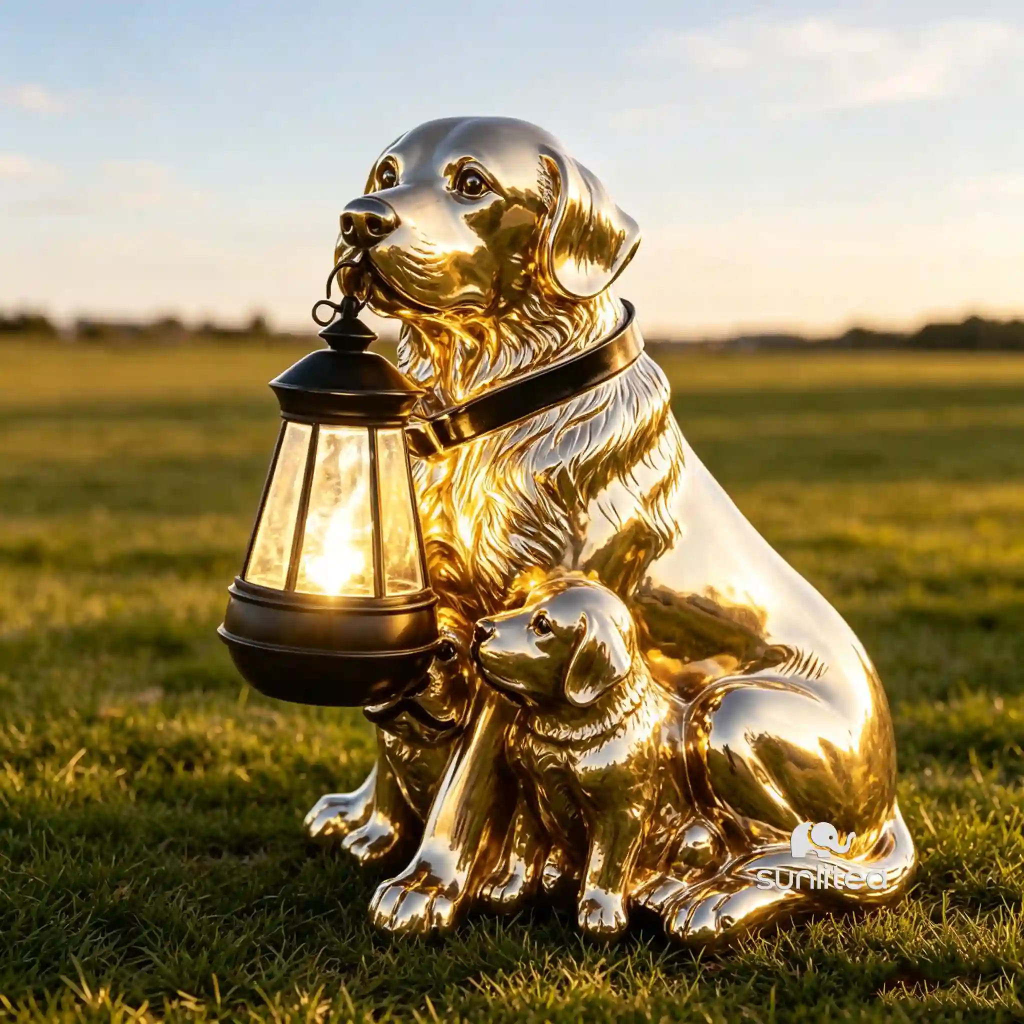 Gold Dog Sculpture
