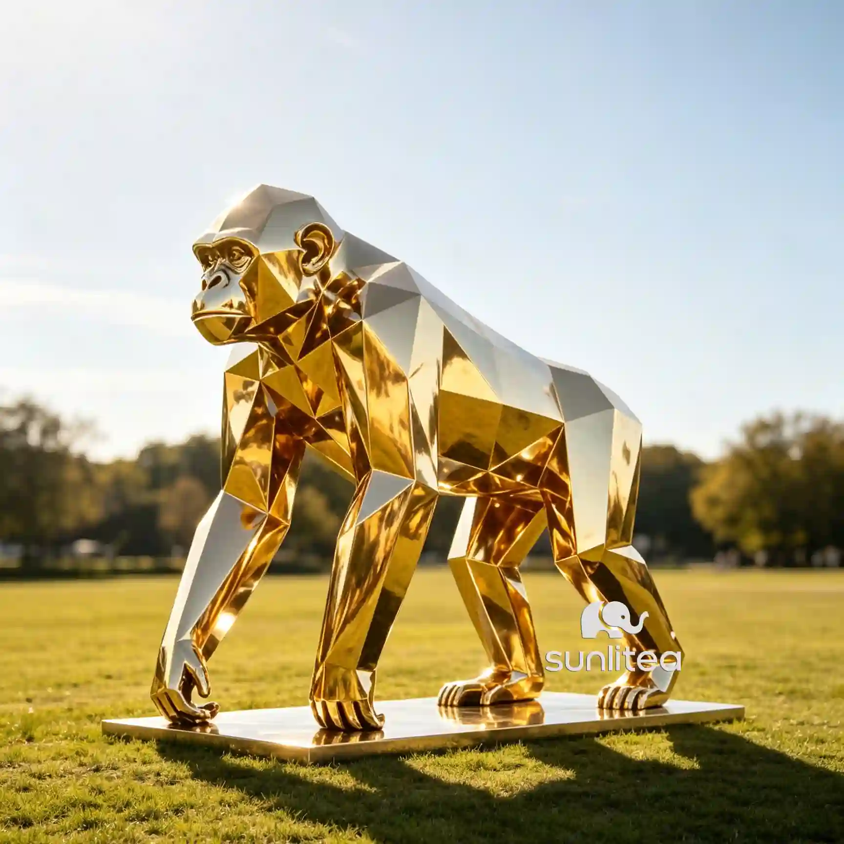 Gold Gorilla Statue