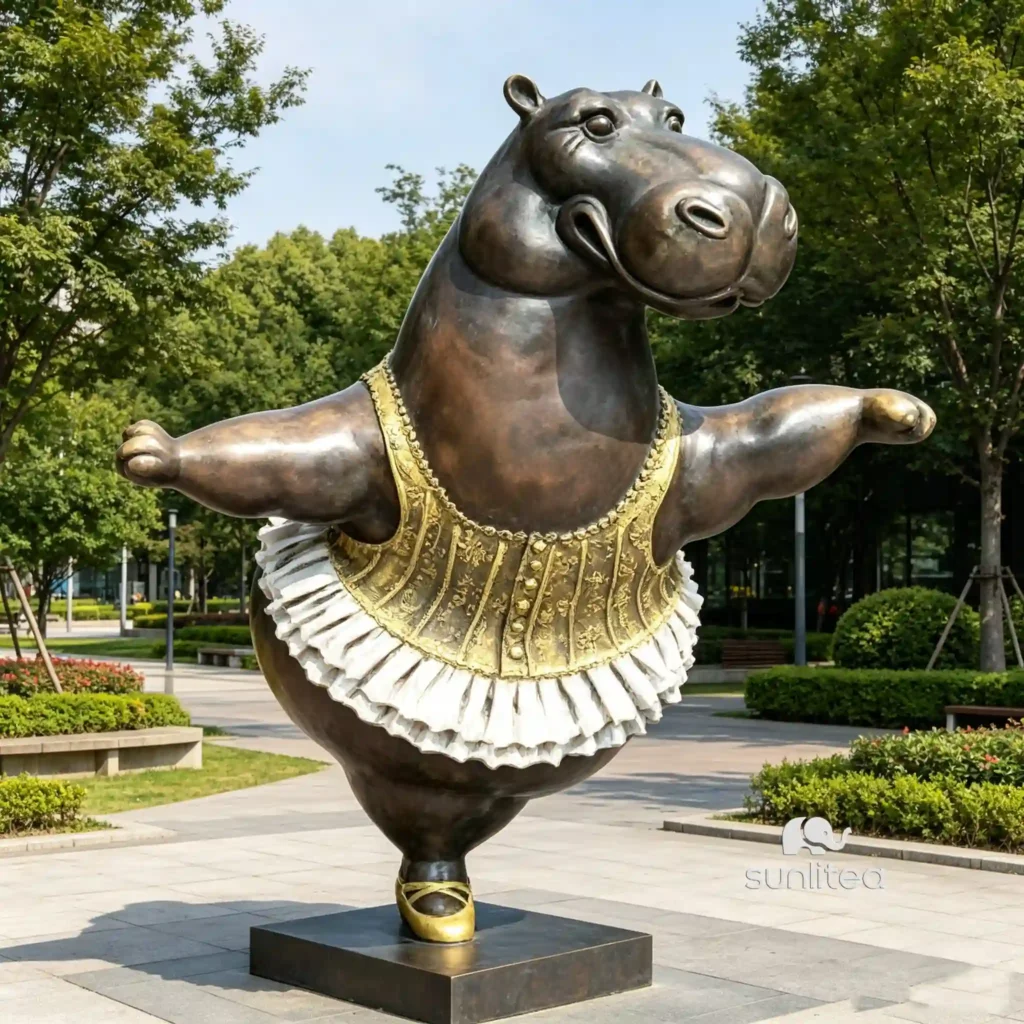 Hippo Ballerina Sculpture