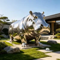 Hippo Yard Statue